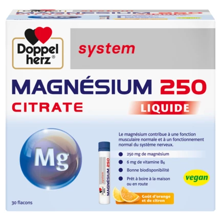 Doppelherz system MAGNÉSIUM 250 CITRATE Vue de face