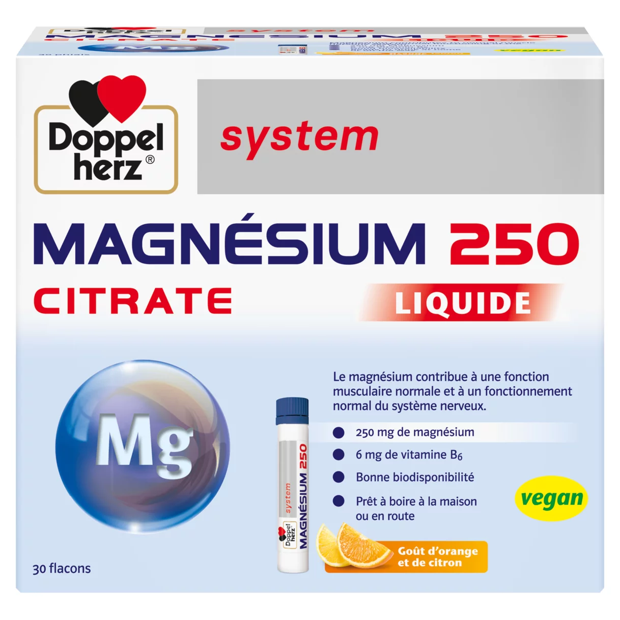 Doppelherz system MAGNÉSIUM 250 CITRATE Vue de face