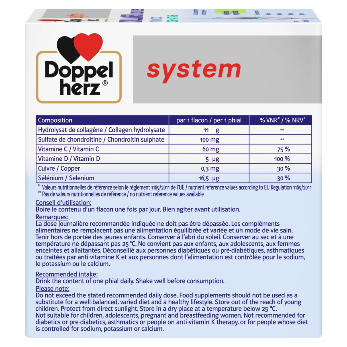 Doppelherz system KOLLAGEN 11.000 PLUS Vue côté gauche