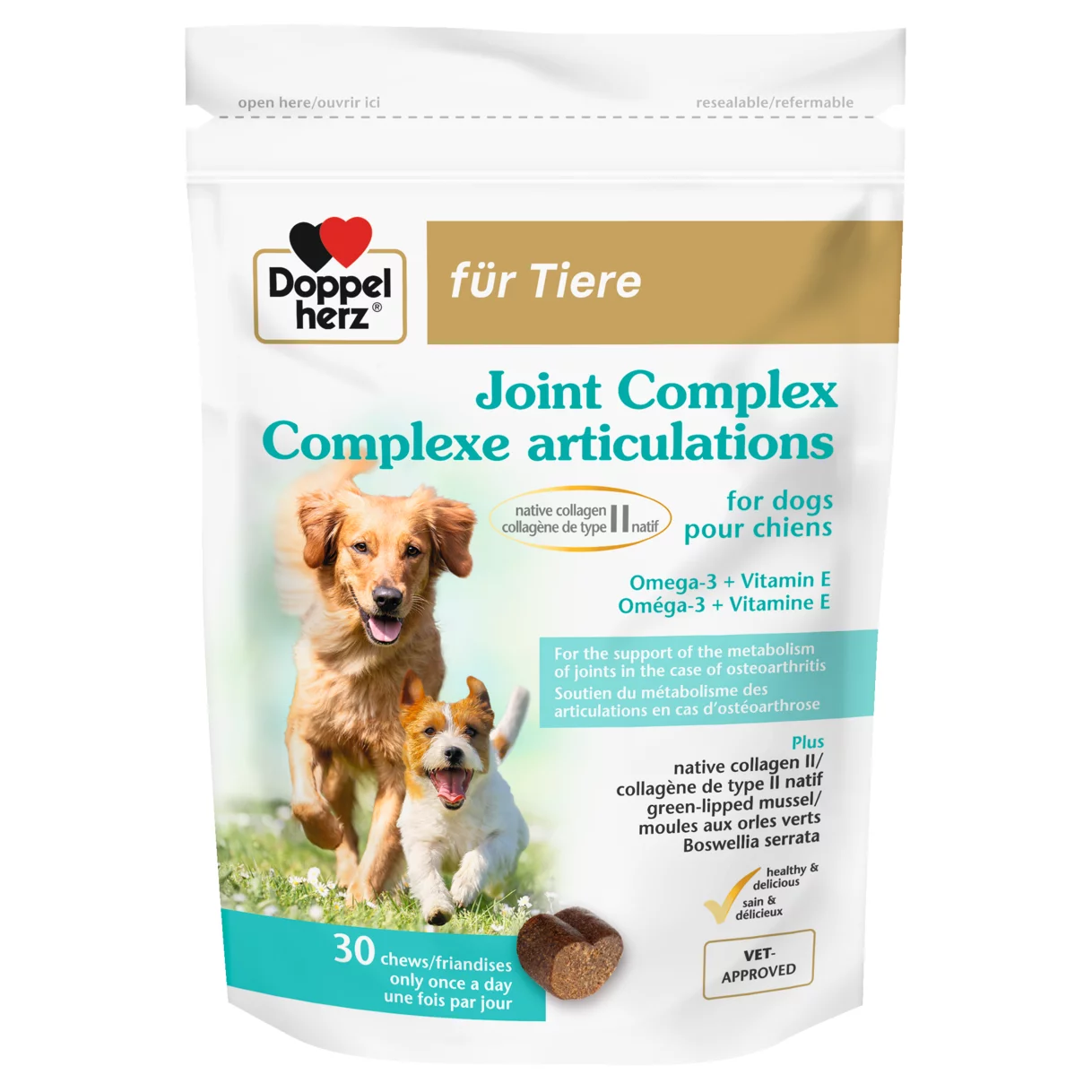 Doppelherz pour animaux Complexe articulations pour chiens Vue de face