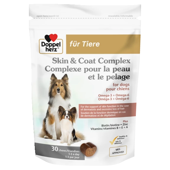 Doppelherz pour animaux Complexe pour la peau et le pelage pour chiens Vue de face