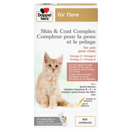 Doppelherz pour animaux Complexe pour la peau et le pelage pour chats Vue de face