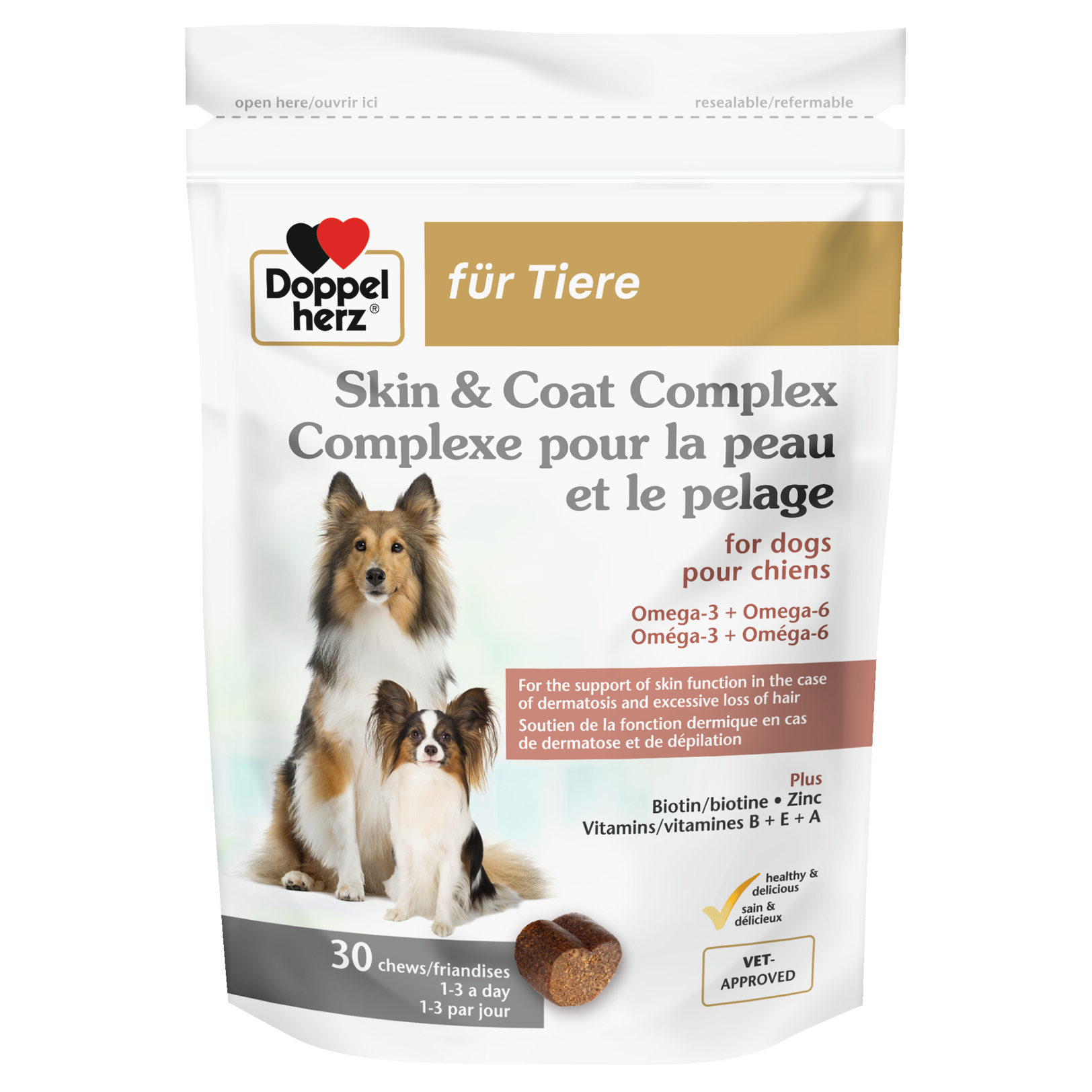 Complexe pour la peau et le pelage pour chiens